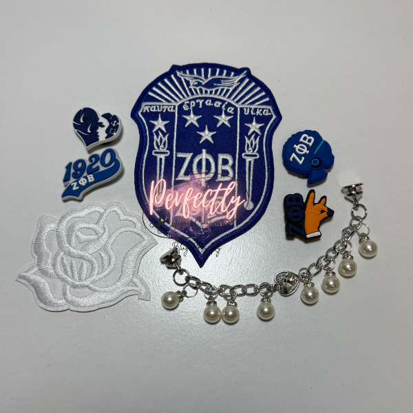Blue and White Patch/Charm Mix