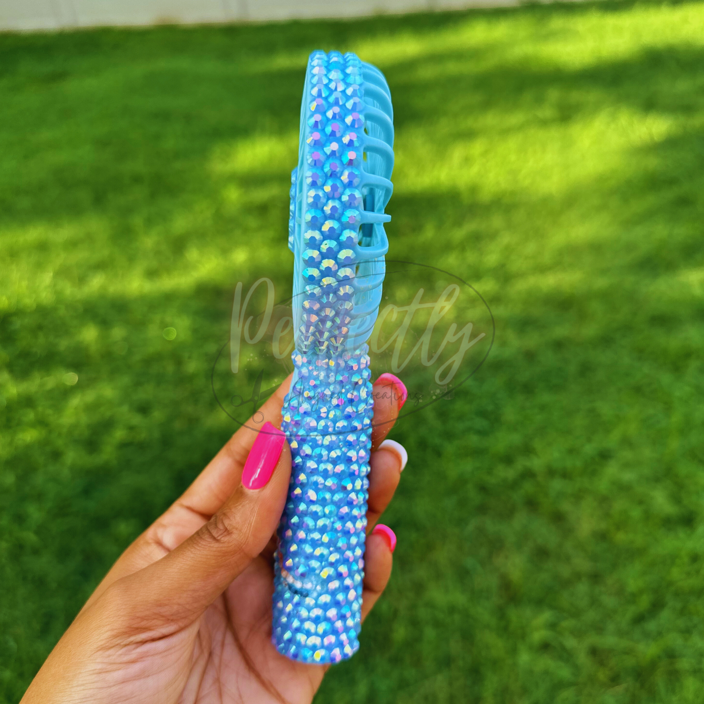 Blue Personalized Bling Fan