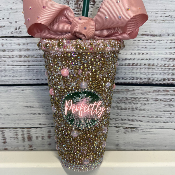 Pink & Brown Bling Cup