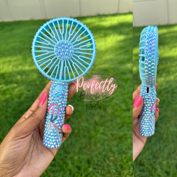 Blue Personalized Bling Fan